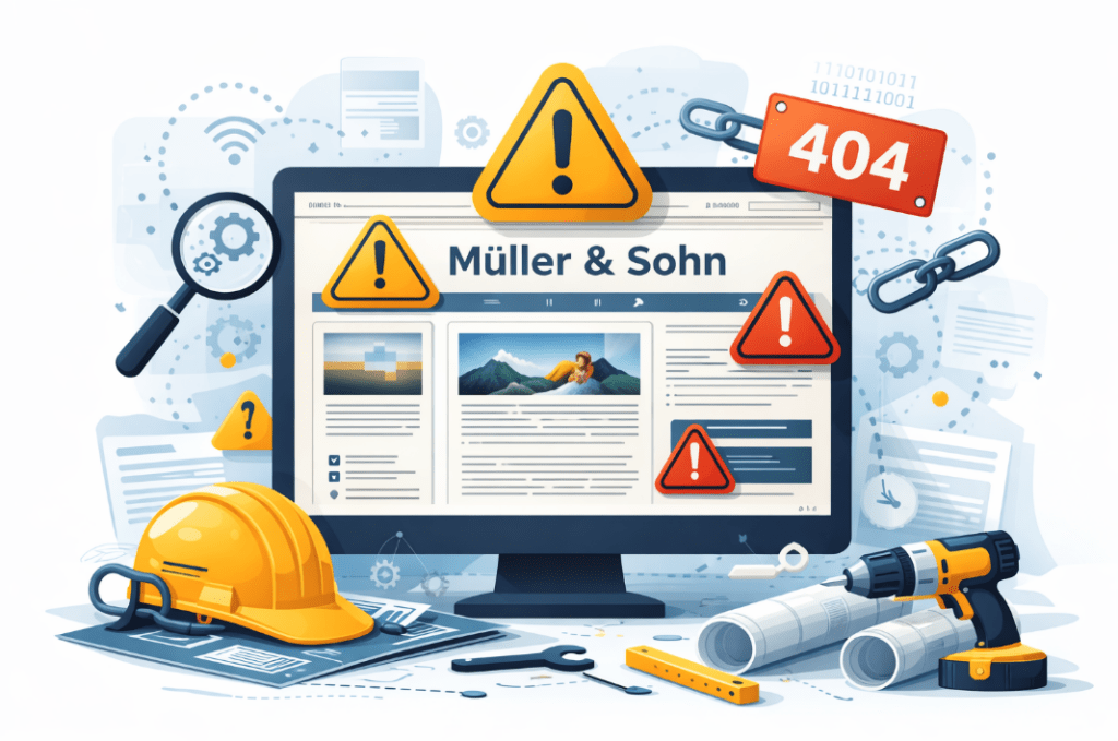 website fehler handwerker – veraltete handwerker website